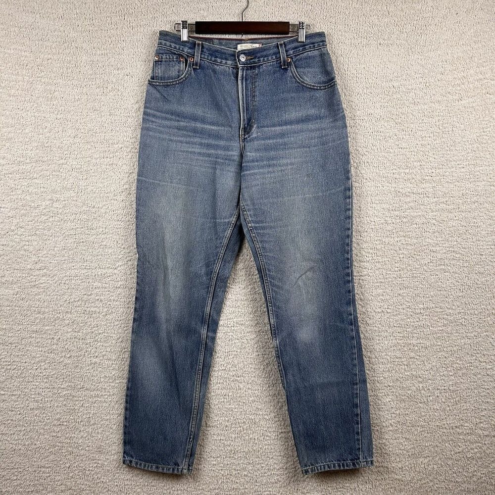 Levis Jeans Womens 12 Long Blue 550 Relaxed‎ Tapered Fit High Rise Medium Wash